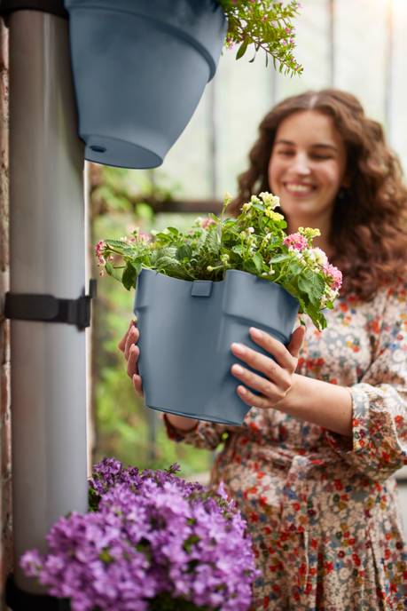 vibia campana regenpijpbakje 22cm vintage blauw